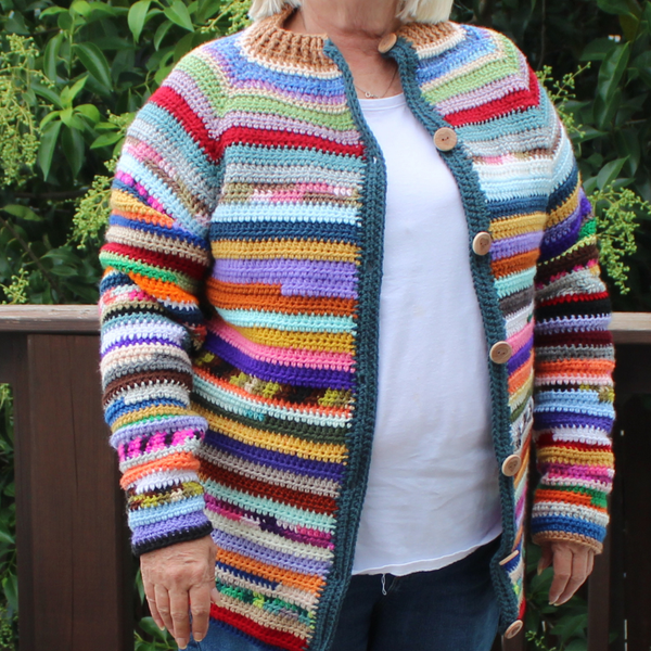 Yarn Bomb Cardigan Women's Crochet Pattern