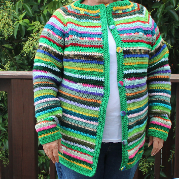 Yarn Bomb Cardigan Women's Crochet Pattern