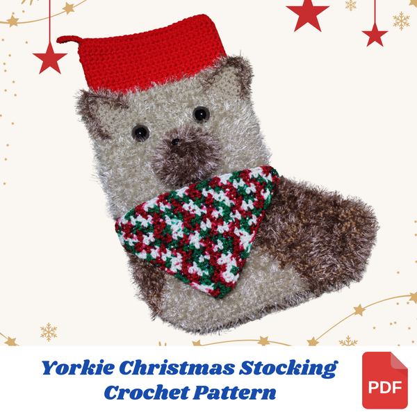 Yorkie Christmas Stocking Crochet Pattern