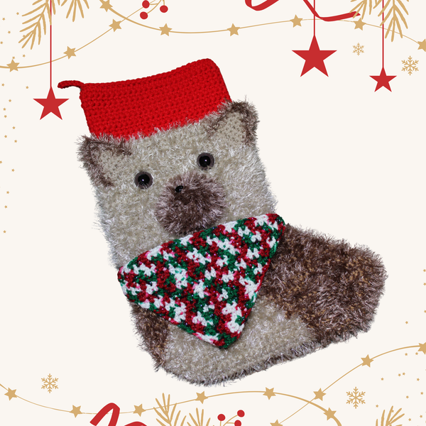 Yorkie Christmas Stocking Crochet Pattern