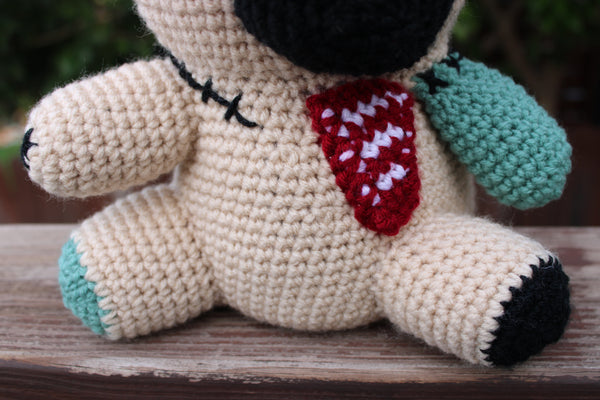 Zombie Pug Amigurumi Crochet Pattern