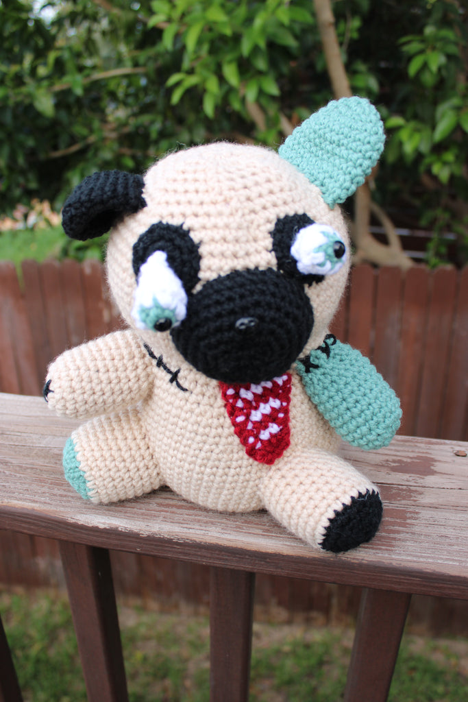 Zombie Pug Amigurumi Crochet Pattern