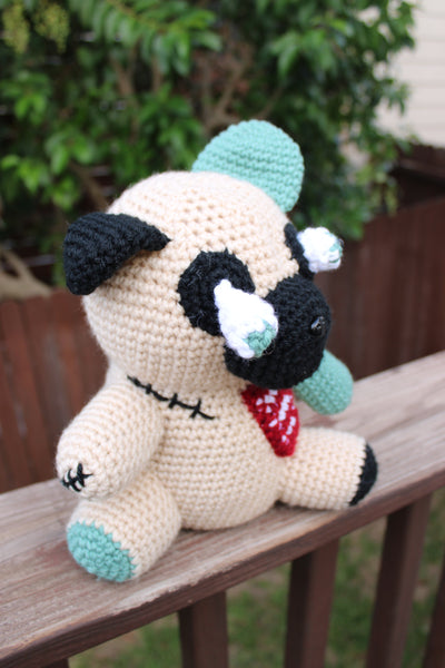 Zombie Pug Amigurumi Crochet Pattern