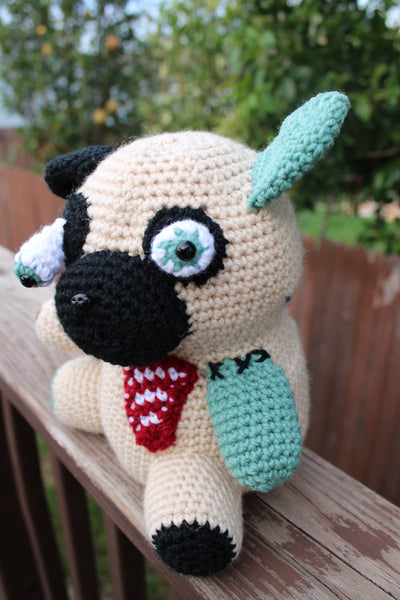 Zombie Pug Amigurumi Crochet Pattern