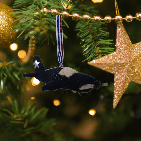 Airplane Christmas Ornament Crochet Pattern - F6F Hellcat WWII Navy Fighter Plane - My Fingers Fly