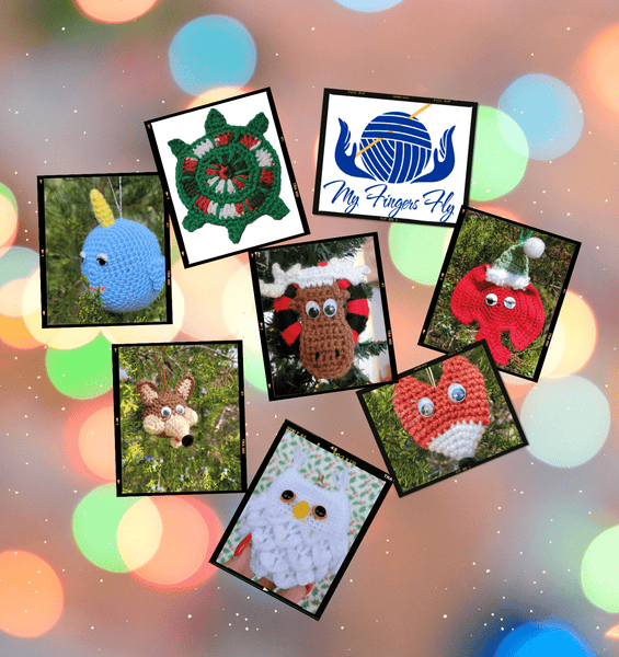 Animal Christmas Ornaments Crochet Pattern Bundle - My Fingers Fly