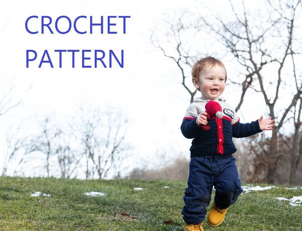 Auto Mechanic Baby Sweater Crochet Pattern - Take Baby to Work Day Sweater Crochet Pattern - My Fingers Fly