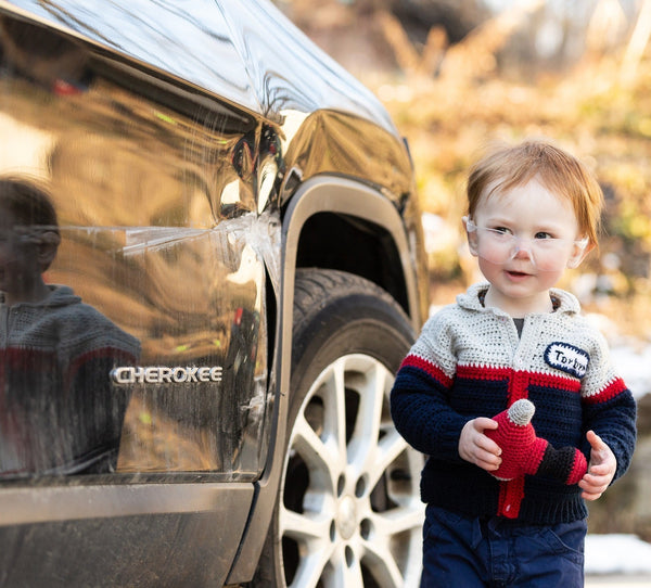 Auto Mechanic Baby Sweater Crochet Pattern - Take Baby to Work Day Sweater Crochet Pattern - My Fingers Fly
