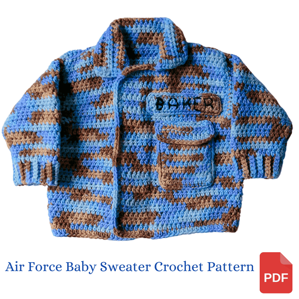 Baby Air Force Sweater and Canteen Baby Rattle Crochet Pattern - My Fingers Fly