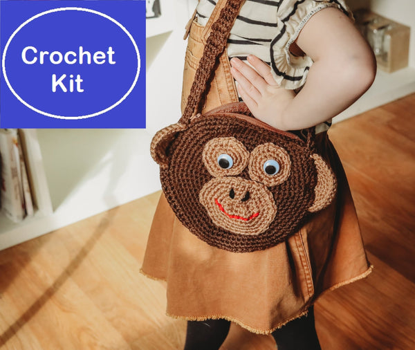 Baby Gorilla Purse Crochet Kit - My Fingers Fly