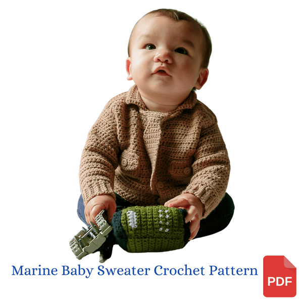 Baby Marine Sweater Crochet Pattern, Instant PDF Download - My Fingers Fly