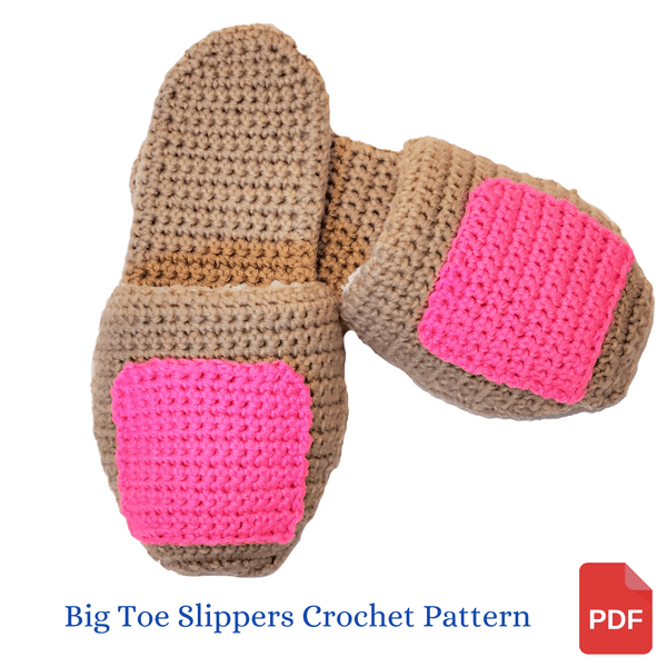 Big Toe Ladies Slippers Crochet Pattern - My Fingers Fly