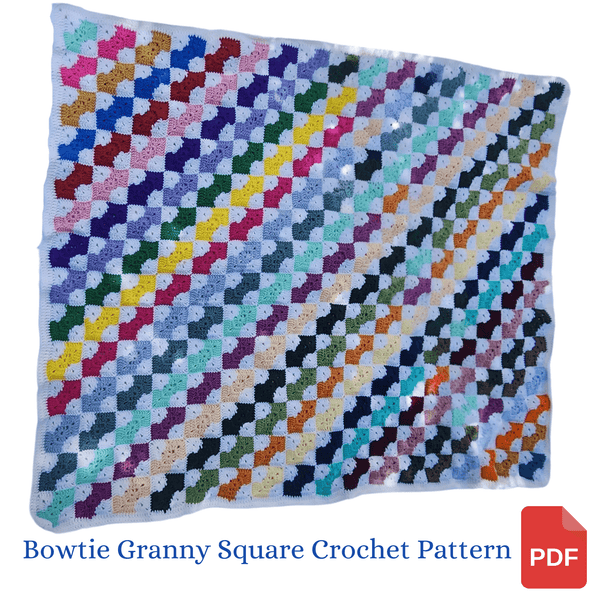 Bowtie Granny Square Afghan Crochet Pattern - My Fingers Fly