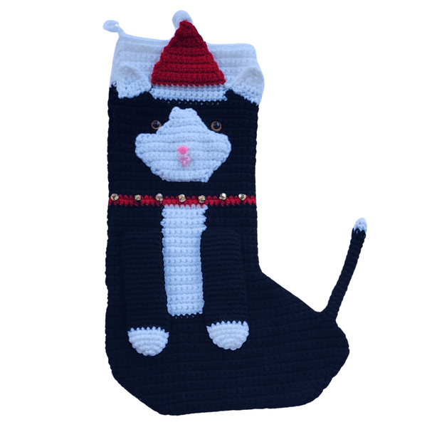 Cat Christmas Stocking Crochet Pattern - My Fingers Fly