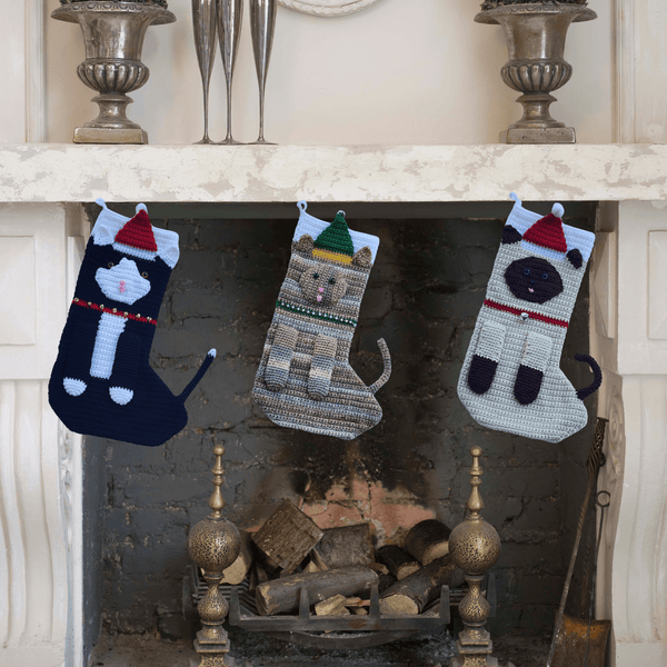 Cat Christmas Stocking Crochet Pattern - My Fingers Fly