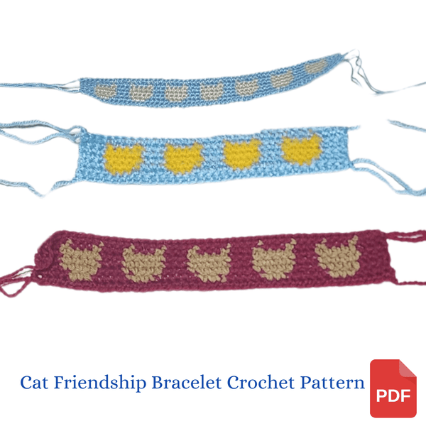 Cat Friendship Bracelet Crochet Pattern - My Fingers Fly