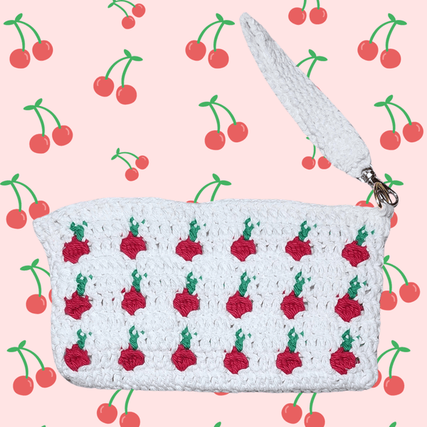 Cherry Wristlet Crochet Pattern - Digital PDF Download - My Fingers Fly