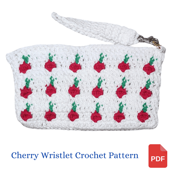 Cherry Wristlet Crochet Pattern - Digital PDF Download - My Fingers Fly