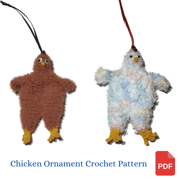 Chicken Christmas Ornament Crochet Pattern - My Fingers Fly