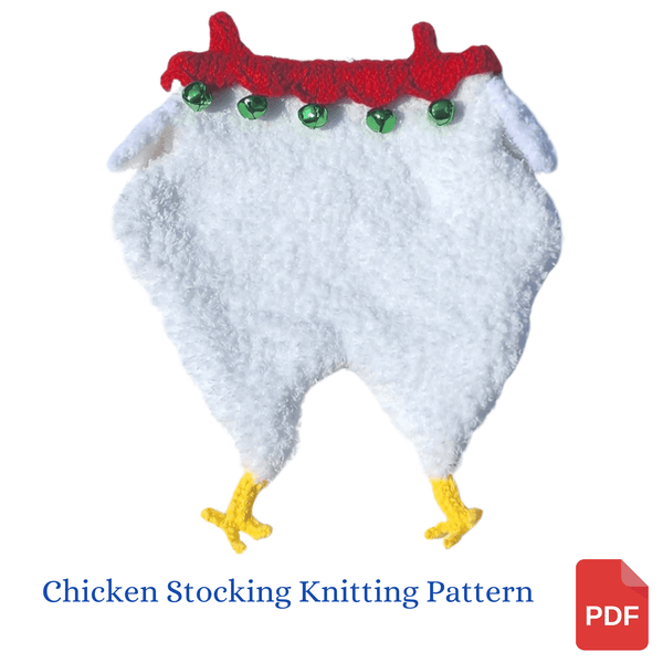 Chicken Christmas Stocking Knitting Pattern - My Fingers Fly