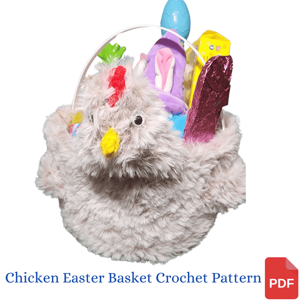 Chicken Easter Basket Crochet Pattern - Digital PDF Download - My Fingers Fly