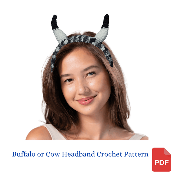 Cow Headband Crochet Pattern, Buffalo Headband Crochet Pattern - My Fingers Fly