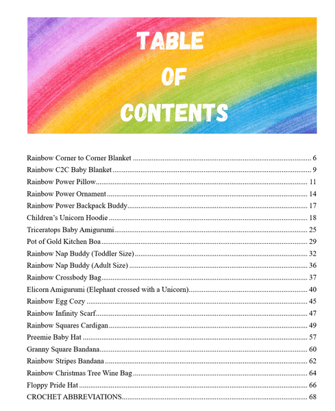 Crochet Pattern Book, Crochet a Rainbow Ebook, Rainbow Crochet Patterns - My Fingers Fly