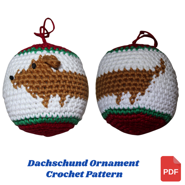 Dachshund Christmas Ornament Crochet Pattern