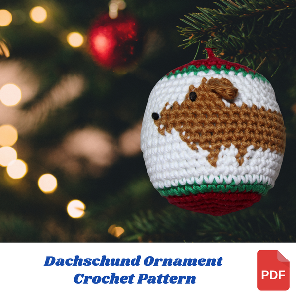 Dachshund Christmas Ornament Crochet Pattern