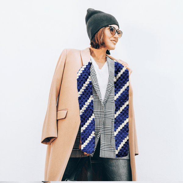 Diagonal Stripe Skinny Scarf Crochet Pattern - My Fingers Fly