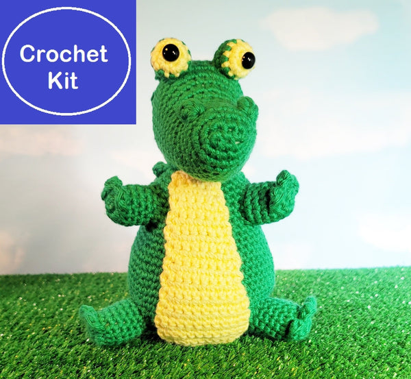 DIY Crochet Kit Baby Alligator Amigurumi - My Fingers Fly