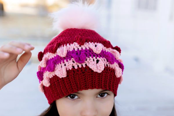 Dropped Heart Hat Crochet Pattern