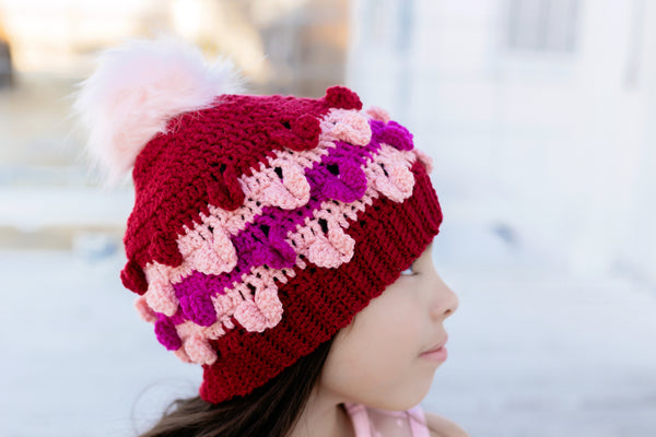 Dropped Heart Hat Crochet Pattern