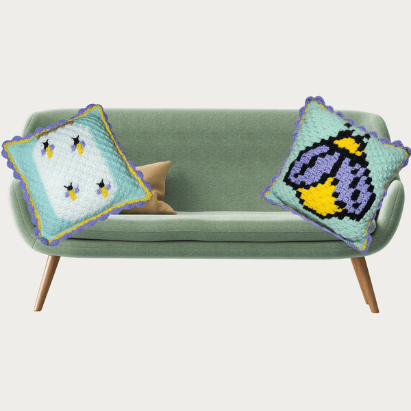 Firefly Pillow C2C Crochet Pattern - My Fingers Fly