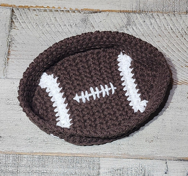 Football Trinket Tray, Handmade Crochet