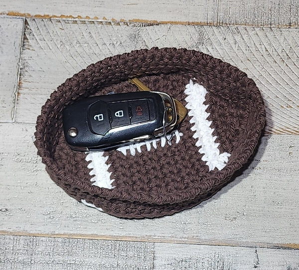 Football Trinket Tray, Handmade Crochet