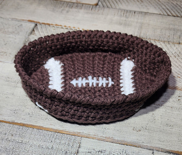 Football Trinket Tray, Handmade Crochet