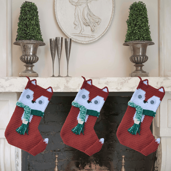 Fox Christmas Stocking Crochet Pattern - My Fingers Fly