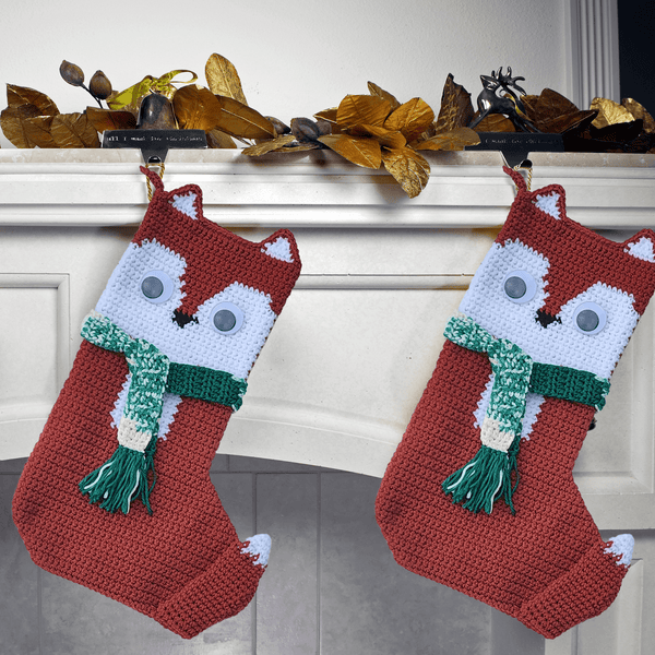 Fox Christmas Stocking Crochet Pattern - My Fingers Fly