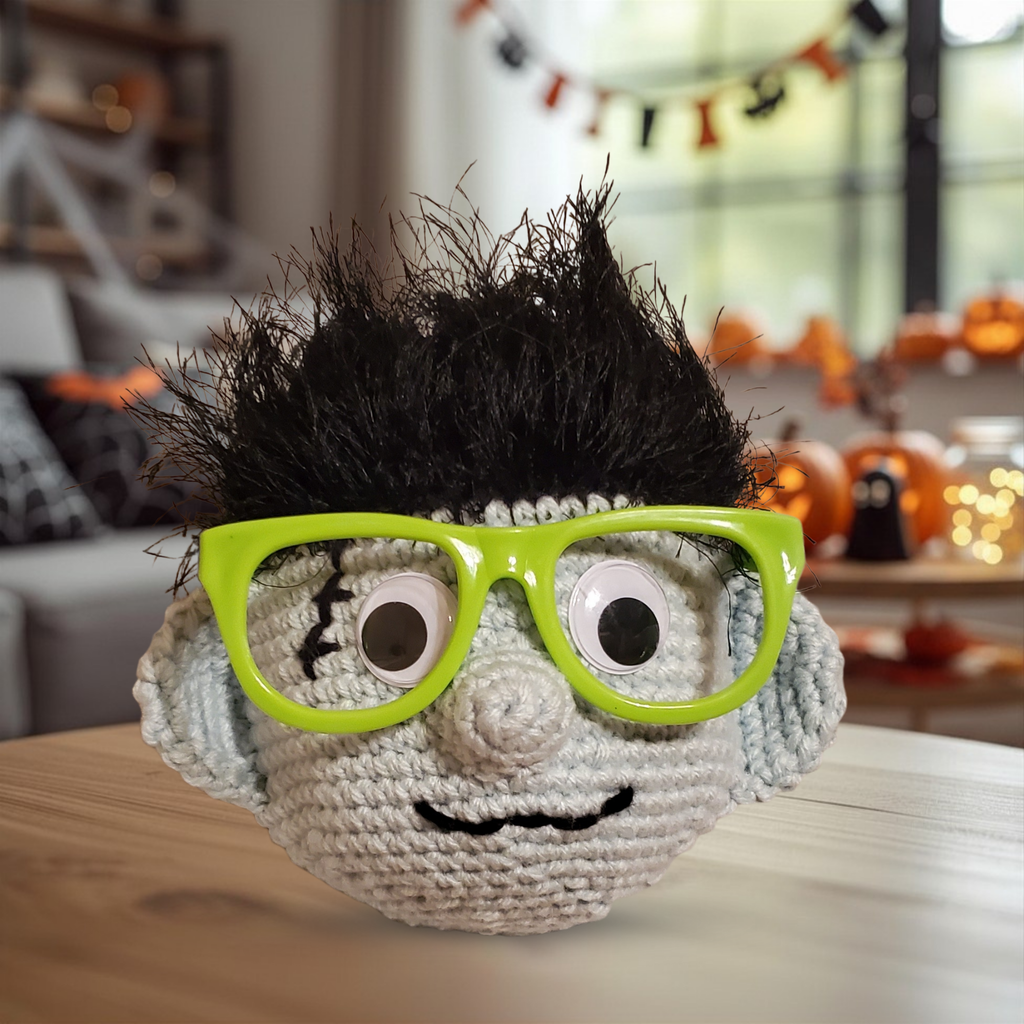 Frankenstein Monster Eyeglass Holder Crochet Pattern