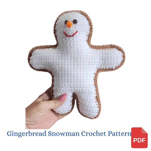 Gingerbread Snowman Cuddler Crochet Pattern - My Fingers Fly