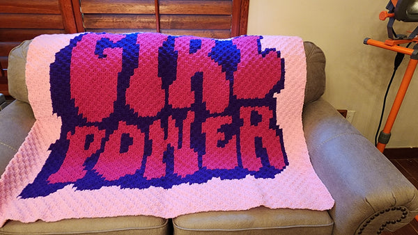Girl Power Afghan – Handmade Crochet Blanket Celebrating Strong Women