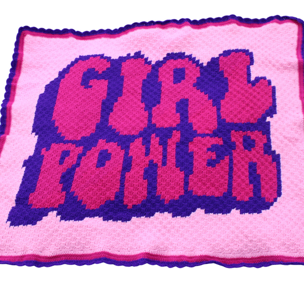 Girl Power Afghan – Handmade Crochet Blanket Celebrating Strong Women