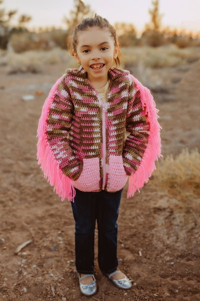 Girl's Pink Camo Sweater Crochet Pattern - My Fingers Fly