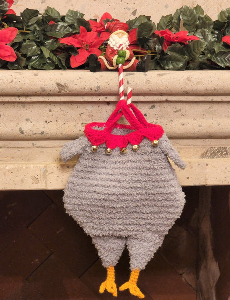 Handmade Chicken Christmas Stocking - My Fingers Fly