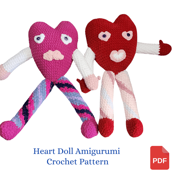 Heart Doll Amigurumi Crochet Pattern - My Fingers Fly
