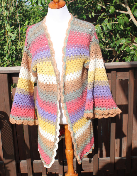 Hippie Flare Cardigan Crochet Pattern for Women