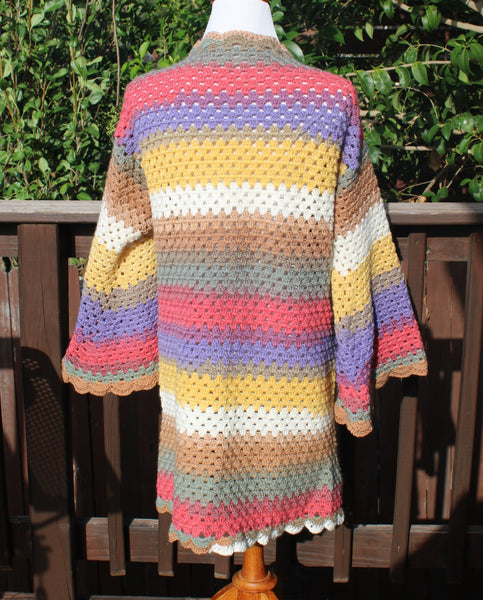 Hippie Flare Cardigan Crochet Pattern for Women