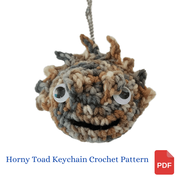 Horny Toad Keychain No - Sew Crochet Pattern - My Fingers Fly