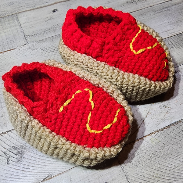 Hot Dog Toddler Slippers Crochet Pattern